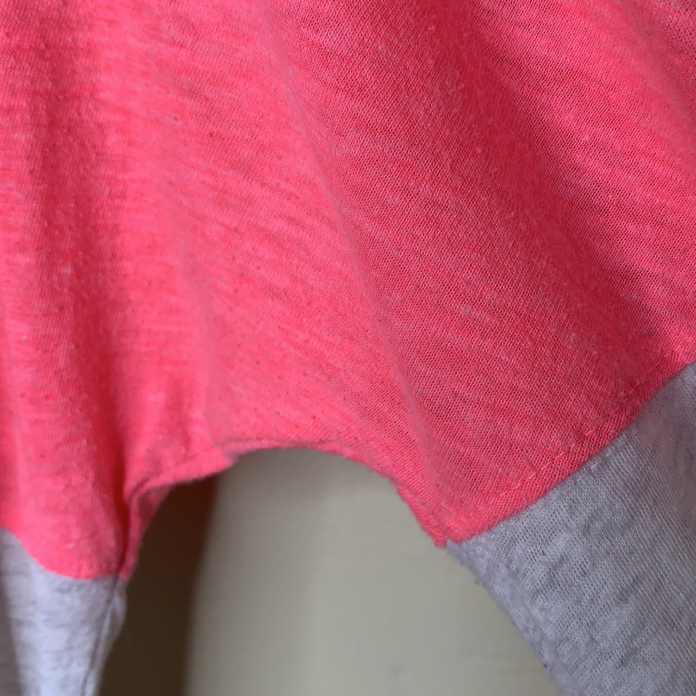 PINK VS Top Pink Gray Charcoal Soft Slouchy Comfy Color Block Dolman Sleeves Sm - Picture 4 of 10